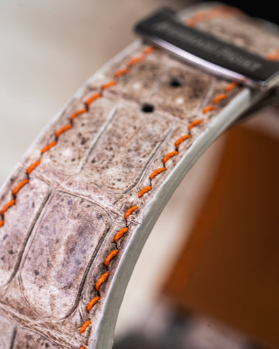 Bespoke Watch Strap in Natural Himalayan Crocodile
