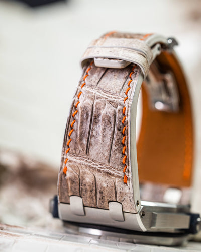 Bespoke Watch Strap in Natural Himalayan Crocodile