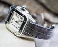 Bespoke Watch Strap in Metal Grey Crocodile