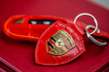 Bespoke Key Fob Cover in Ferrari Red Crocodile