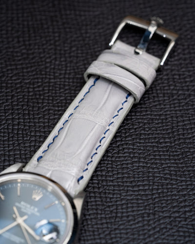 Bespoke Watch Strap in Rhino Grey Crocodile