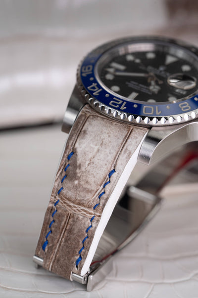 Bespoke Watch Strap in Natural Himalayan Crocodile