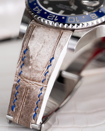 Bespoke Watch Strap in Natural Himalayan Crocodile