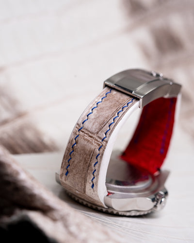 Bespoke Watch Strap in Natural Himalayan Crocodile