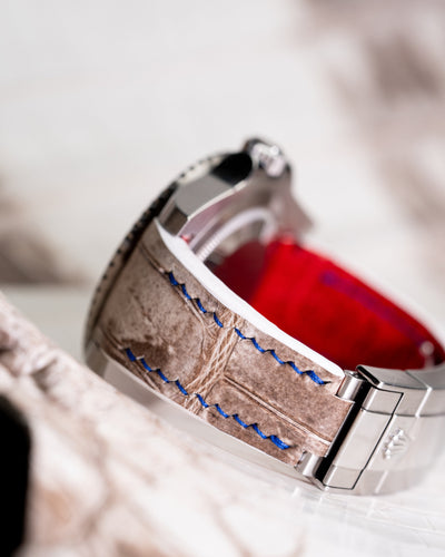 Bespoke Watch Strap in Natural Himalayan Crocodile