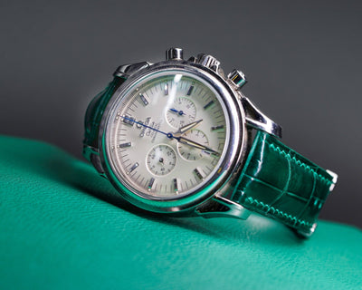 Bespoke Watch Strap in Emerald Green Crocodile