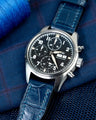 Bespoke Watch Strap in Navy Blue Crocodile