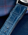 Bespoke Watch Strap in Navy Blue Crocodile