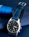 Bespoke Watch Strap in Navy Blue Crocodile