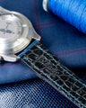 Bespoke Watch Strap in Navy Blue Crocodile