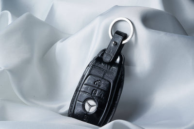 Bespoke Key Fob Cover in Black Crocodile