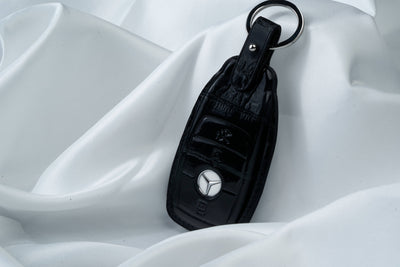 Bespoke Key Fob Cover in Black Crocodile
