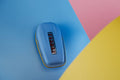 Bespoke Key Fob Cover in Baby Blue Nappa