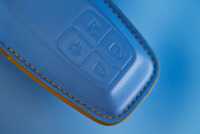 Bespoke Key Fob Cover in Baby Blue Nappa