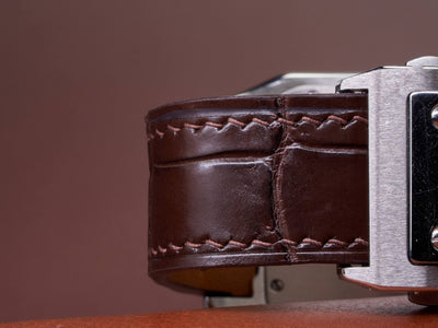 Bespoke Watch Strap in Brown Crocodile