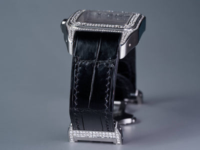 Bespoke Watch Strap in Black Crocodile