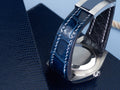 Bespoke Watch Strap in Peacock Blue Crocodile