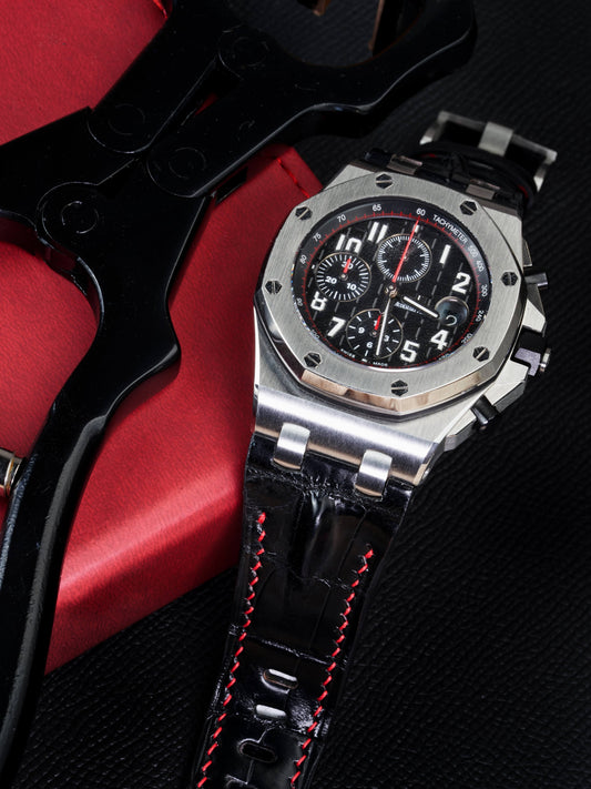 Bespoke Watch Strap in Black Crocodile