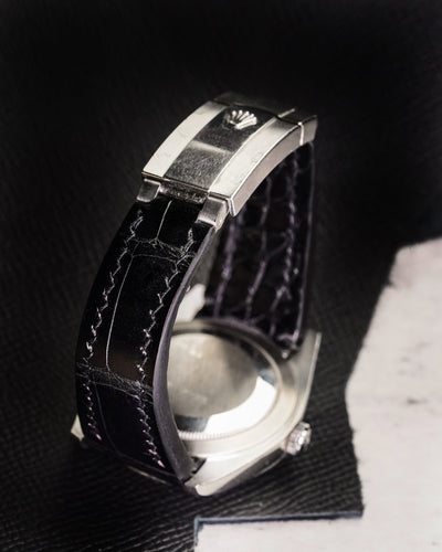 Bespoke Watch Strap in Black Crocodile