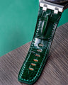 Bespoke Watch Strap in Dark Green Crocodile