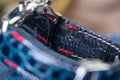 Bespoke Watch Strap in Peacock Blue Circular Grains Alligator