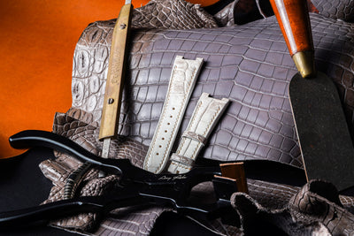 Bespoke Watch Strap in Natural Himalayan Crocodile