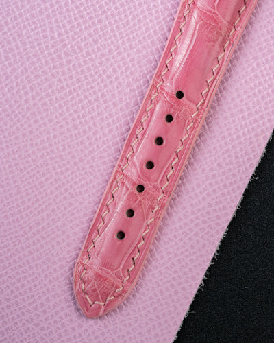 Bespoke Watch Strap In Baby Pink Crocodile