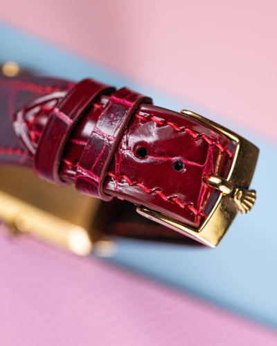 Bespoke Watch Strap in Blood Red Crocodile