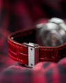 Bespoke Watch Strap in Blood Red Crocodile