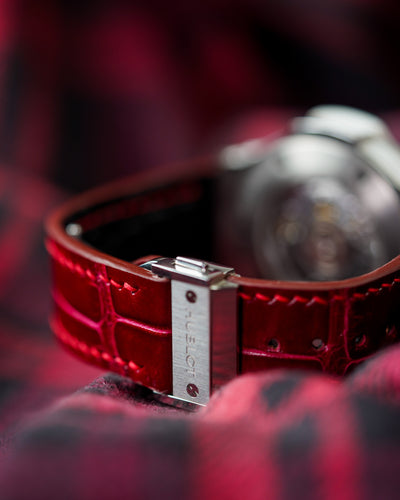 Bespoke Watch Strap in Blood Red Crocodile