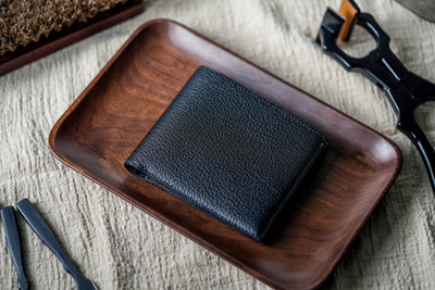 Bespoke Bifold Wallet in Black Chevre