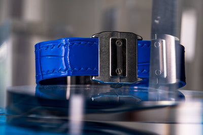 Bespoke Watch Strap in Electric Blue Crocodile