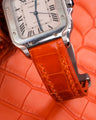 Bespoke Watch Strap in Orange Himalayan Crocodile