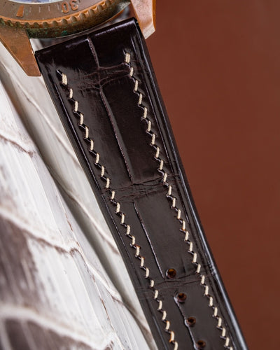Bespoke Watch Strap in Dark Brown Crocodile
