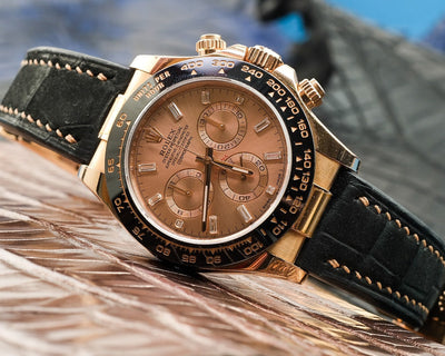 Bespoke Watch Strap in Black Nubuck Alligator