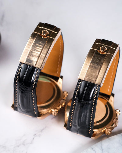 Bespoke Watch Straps in Black Crocodile