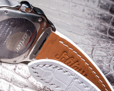 Bespoke Watch Strap in White Crocodile