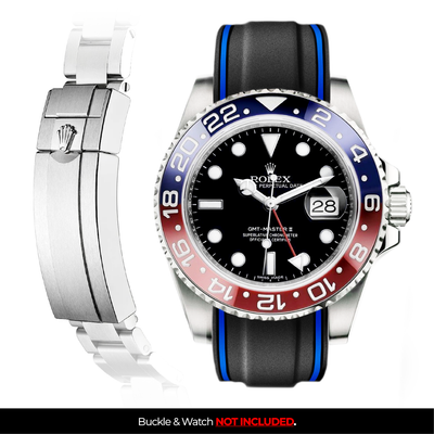 Solitaire Rubber strap for Rolex GMT Master II (Deployant Clasp)