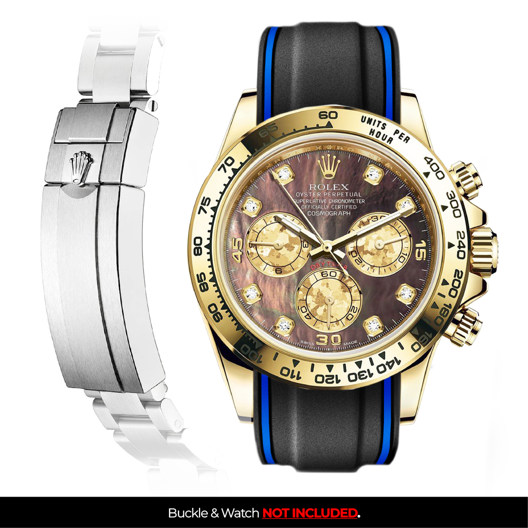 Solitaire Rubber strap for Rolex Daytona (Deployant Clasp