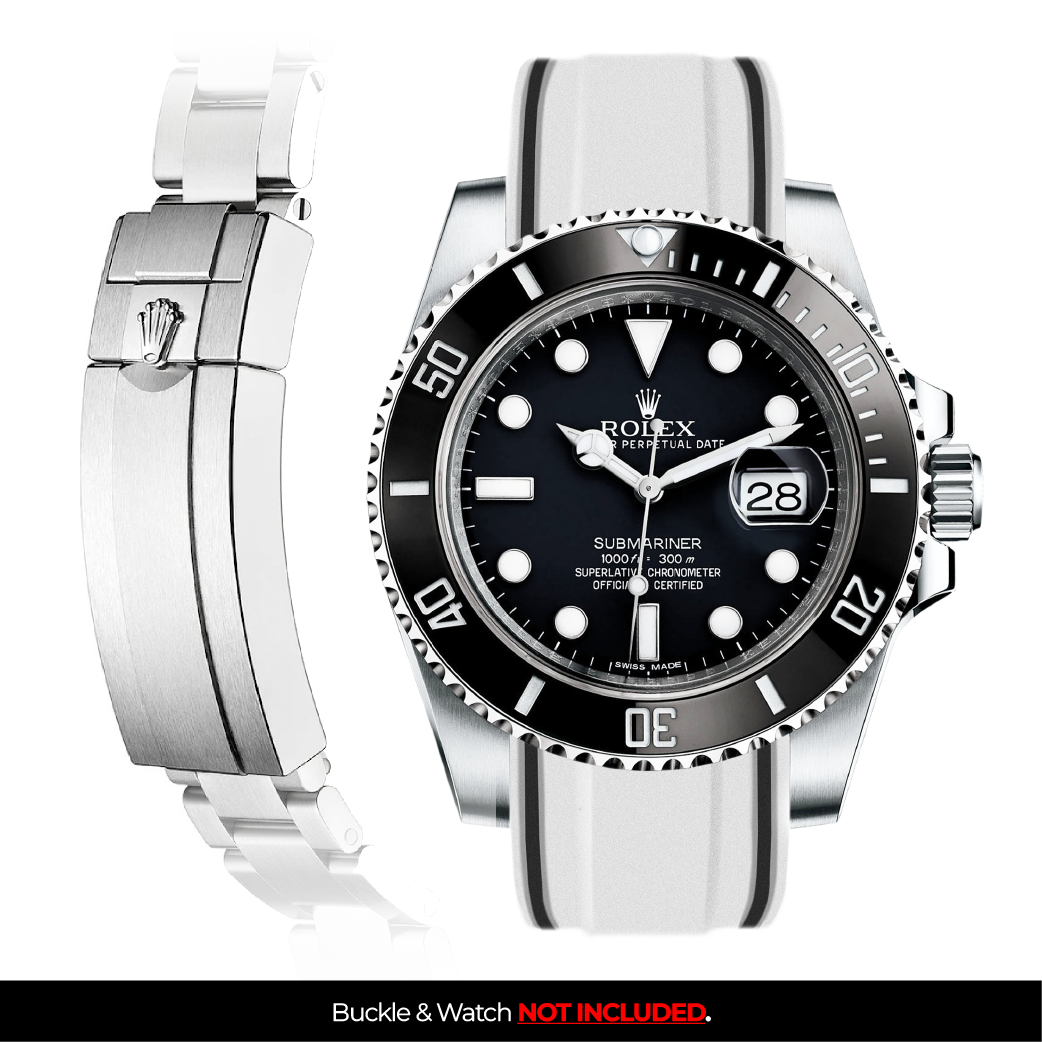 Solitaire Rubber strap for Rolex Submariner 40MM (Deployant Clasp)