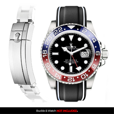 Solitaire Rubber strap for Rolex GMT Master II (Deployant Clasp)