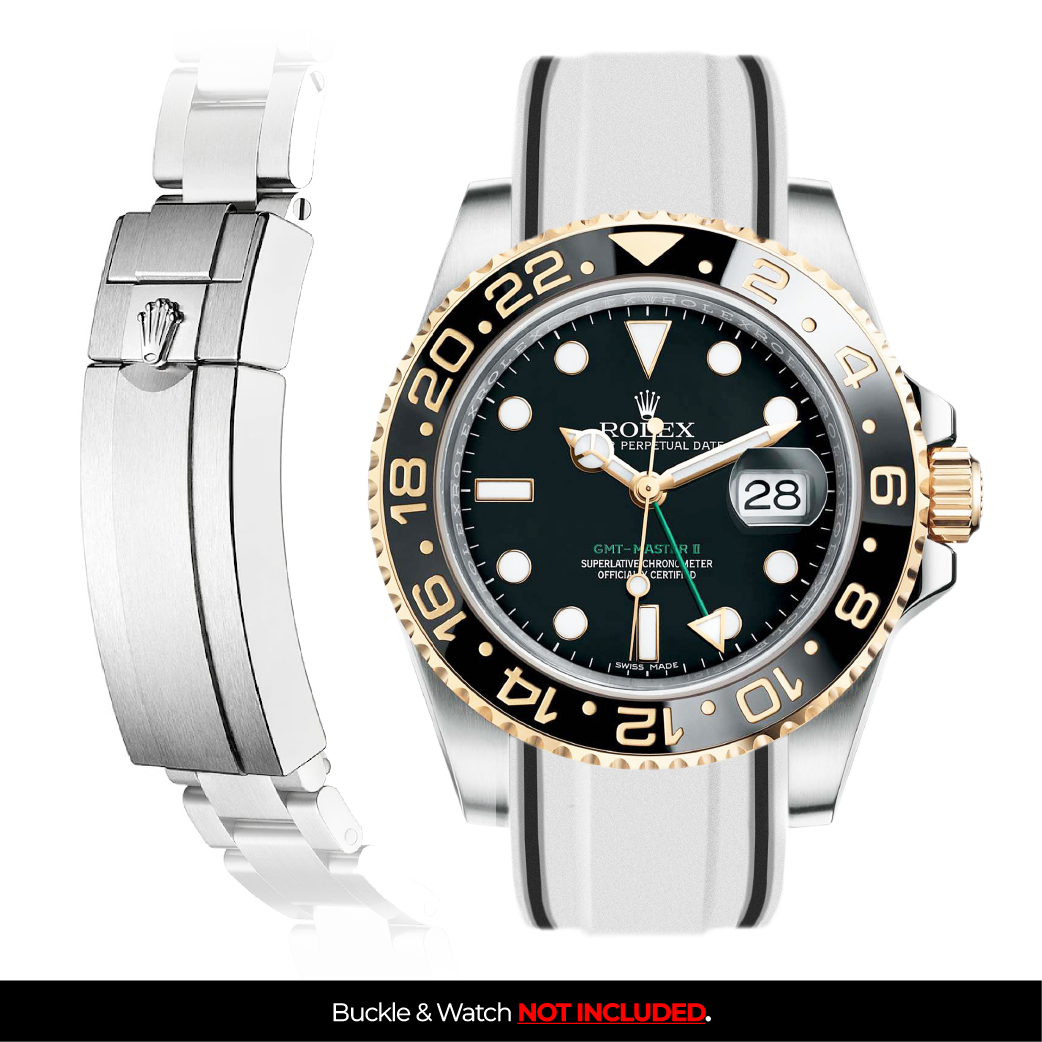 Solitaire Rubber strap for Rolex GMT Master II (Deployant Clasp)