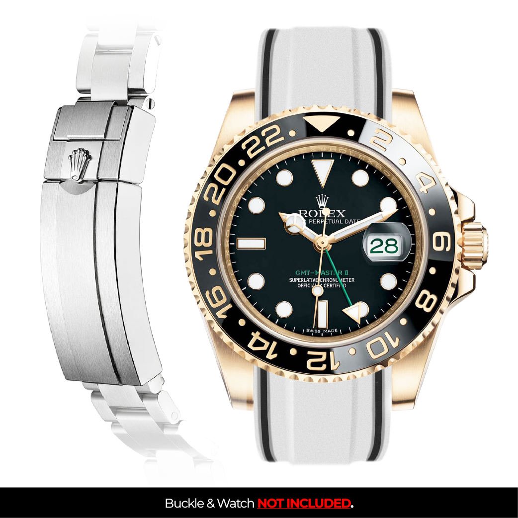 Solitaire Rubber strap for Rolex GMT Master II (Deployant Clasp)