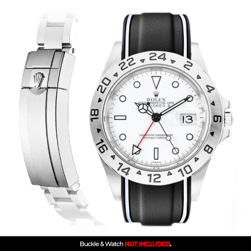 Solitaire Rubber strap for Rolex Explorer II (Deployant Clasp)