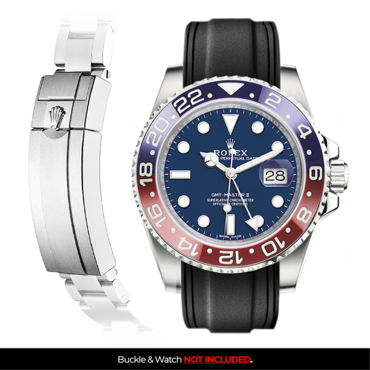 Solitaire Rubber strap for Rolex GMT Master II (Deployant Clasp)