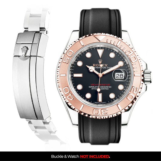 Solitaire Rubber strap for Rolex Yacht Master 40MM (Deployant Clasp)