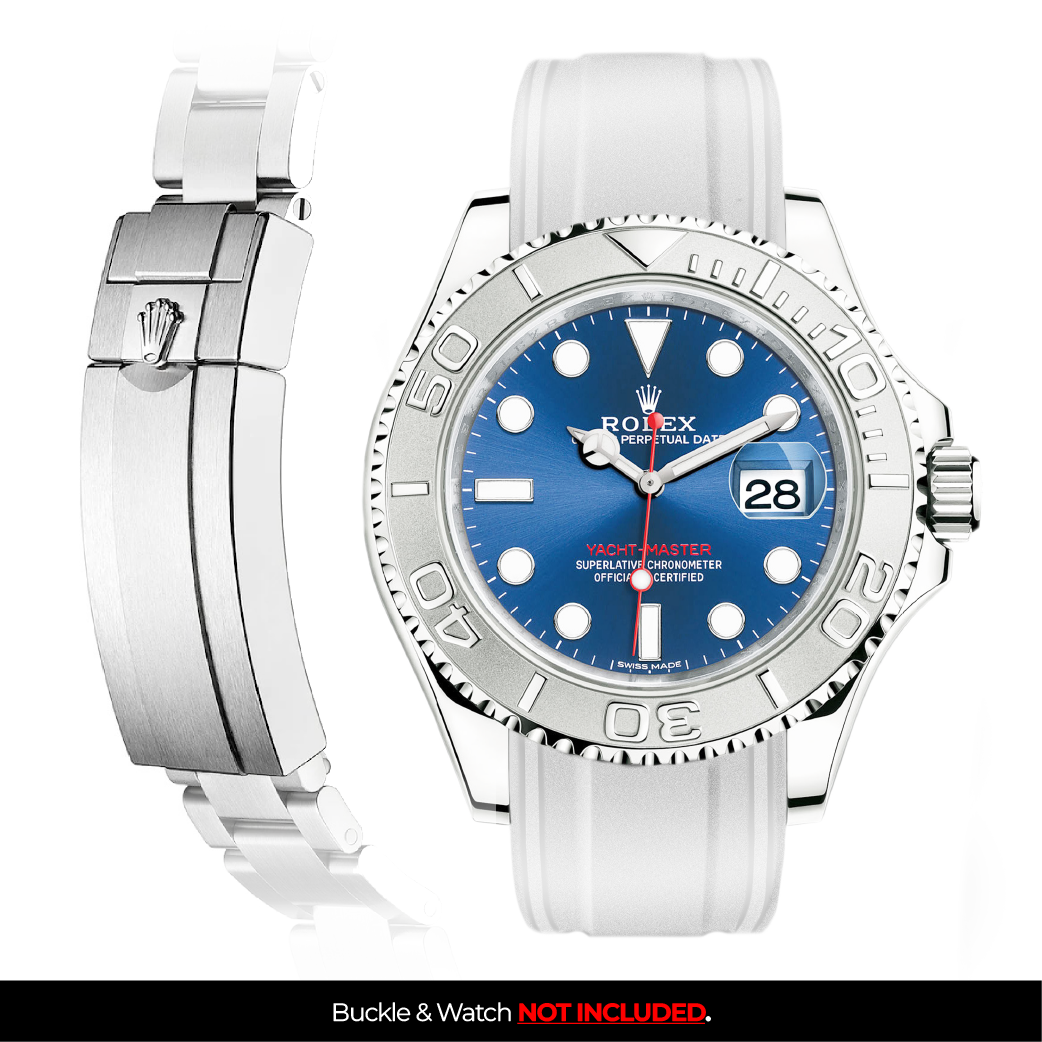 Solitaire Rubber strap for Rolex Yacht Master 40MM (Deployant Clasp)