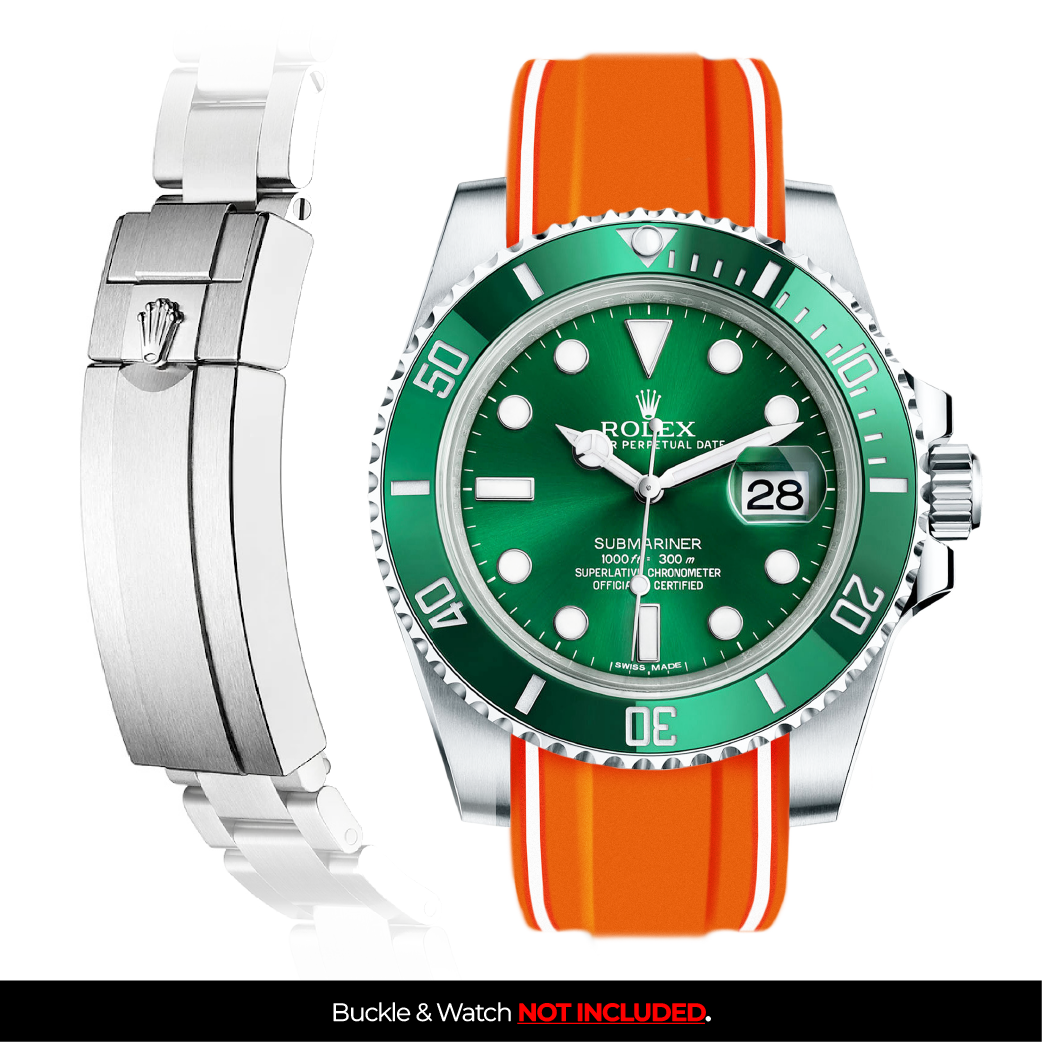 Solitaire Rubber strap for Rolex Submariner 40MM Deployant Clasp Solitaire Official