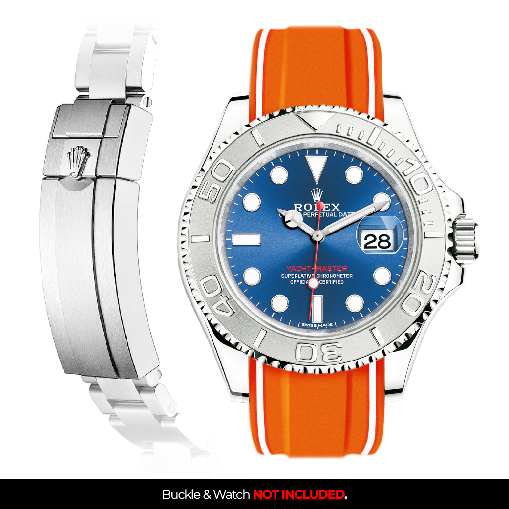 Solitaire Rubber strap for Rolex Yacht Master 40MM Deployant Clasp Solitaire Official