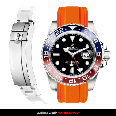 Solitaire Rubber strap for Rolex GMT Master II (Deployant Clasp)